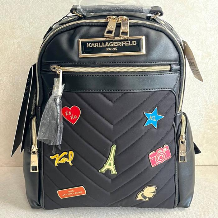 Karl Lagerfeld Charmed Window travel Backpack Black