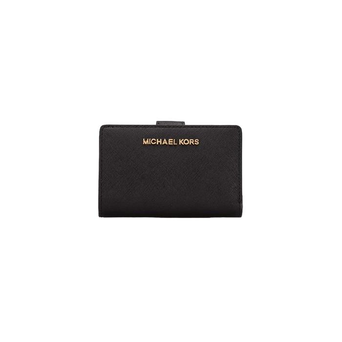 Dompet Wanita Branded MK Jet Set Medium Bifold Wallet - Black