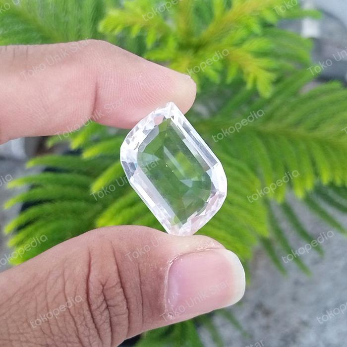 Batu Natural Rock Crystal Quartz / Kecubung Air Kinyang Facet Big Size