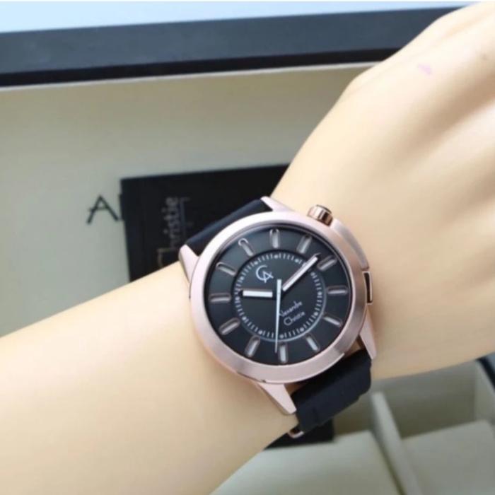 ALEXANDRE CHRISTIE PRIA AC 8632 BLACK TOMBOL ROSEGOLD AC8632 ORIGINAL