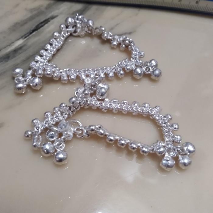 2 pcs Gelang Tangan/Gelang Kaki india Silver
