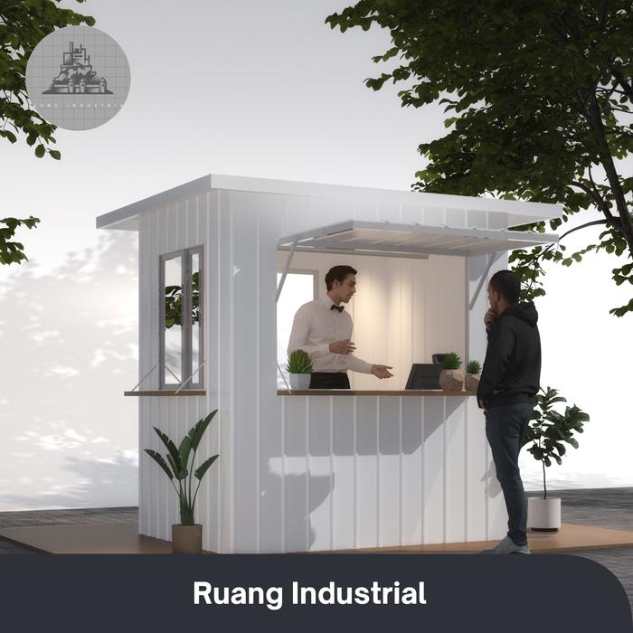 Booth Semi Container Custom White Ukuran 2x1,5x2