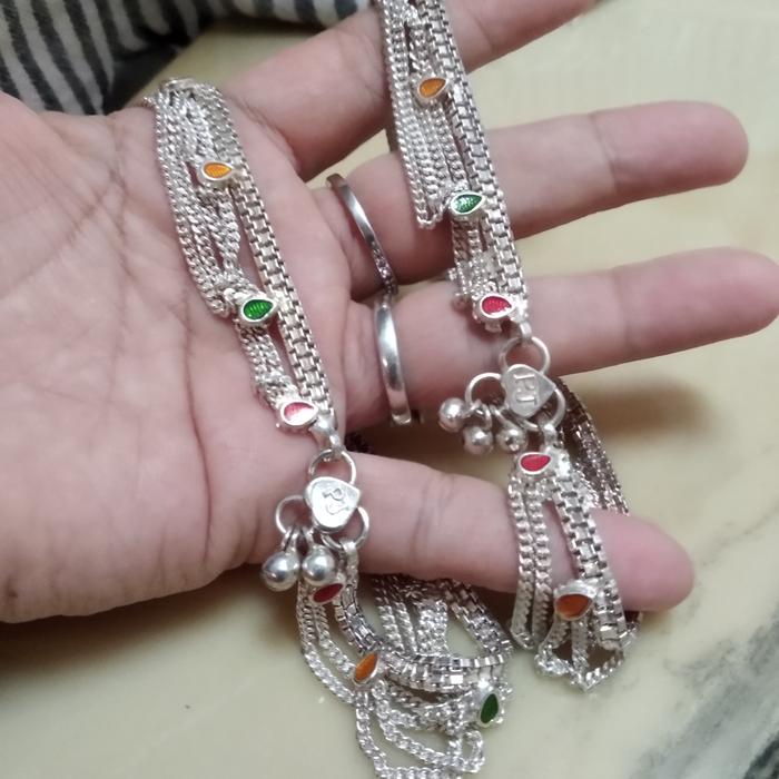 Gelang Kaki India Silver brand PJ (harga satuan, stok ada 2 pcs)