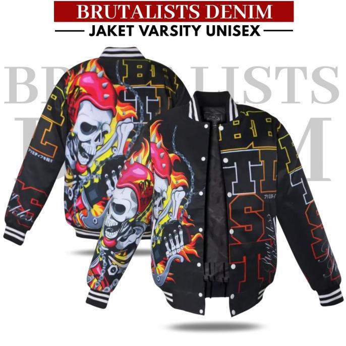 \\BEST SELLER// Jaket Varsity Pria Parasut Baseball GHOST RIDER