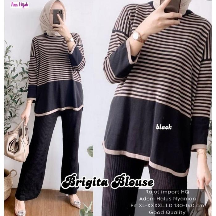 atasan wanita super jumbo.blouse jumbo muslim brigita Blouse