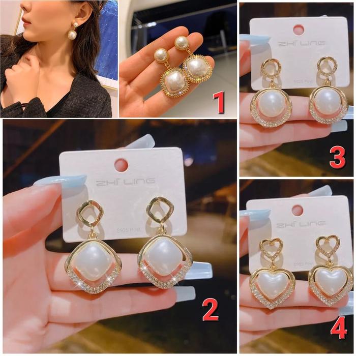 ANTING MUTIARA TUSUK ANTING HIJAB PEARL EARRING GIWANG MUTIARA BESAR