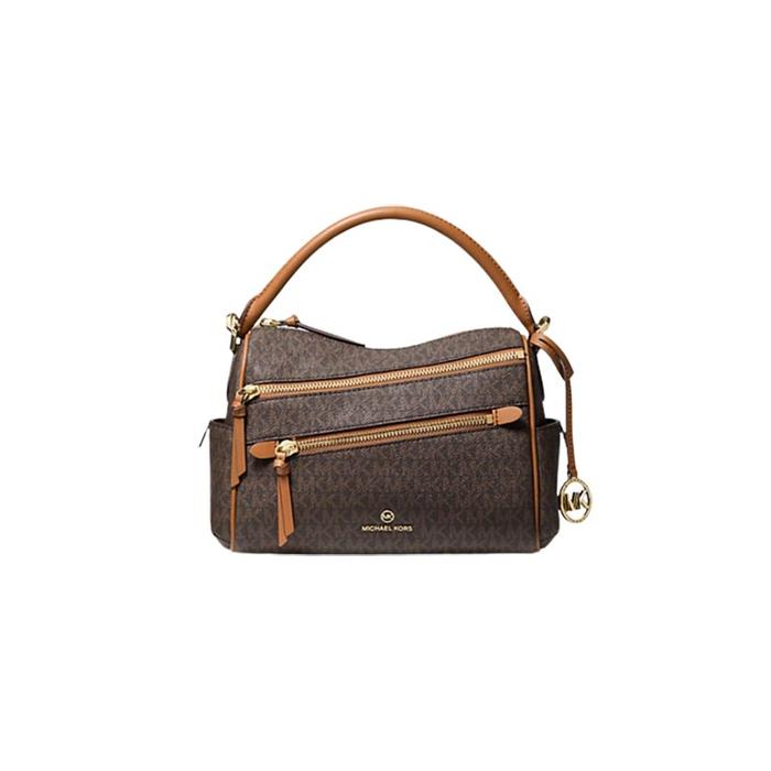 Tas Wanita Branded MK Lorimer Logo Medium Satchel Bag - Brown