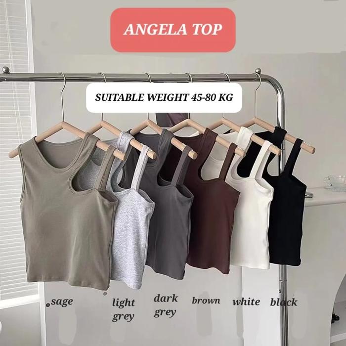 BAJUKIDDIE ANGELA TOP TANK TOP BRA CROP FASHION KOREA SABRINA CASUAL