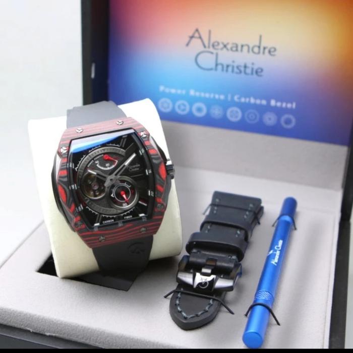 ALEXANDRE CHRISTIE AC 6608 BLACK RED AUTOMATIC LIMITED EDITION ORI