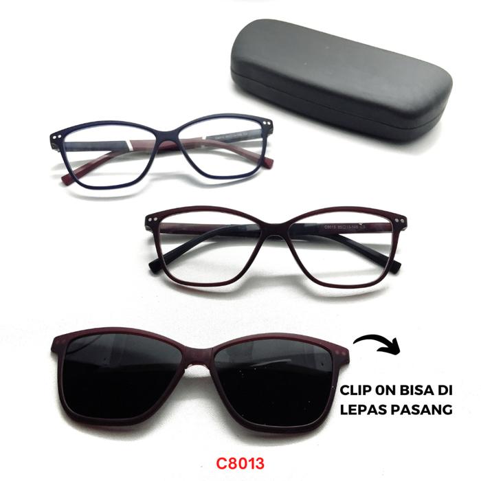 Kacamata Model Clip On 8013 Lebar Frame 139 | Semi Cat Eye