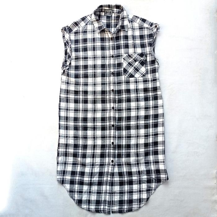 stussy women japan plaid sleveless flannel dress sacai mm6 cdg marni
