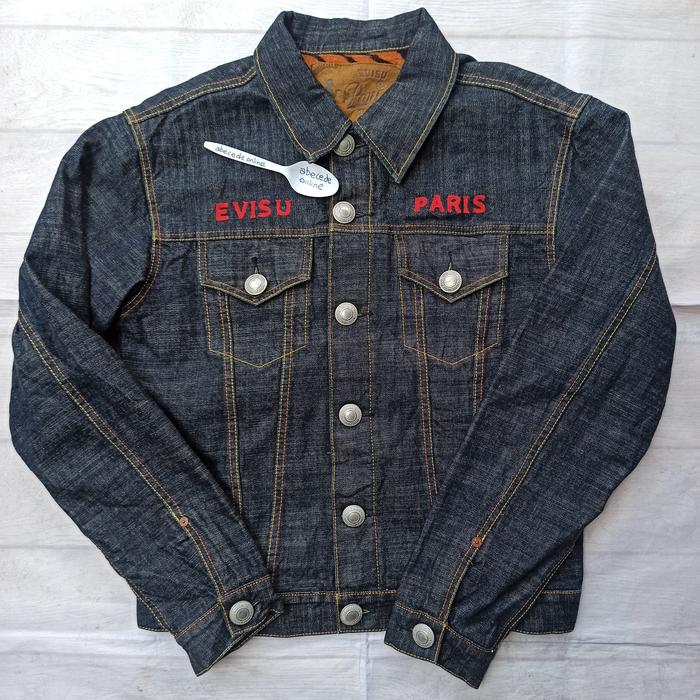 EVISU PARIS 1749 selvedge lining tiger pattern denim jacket size 42