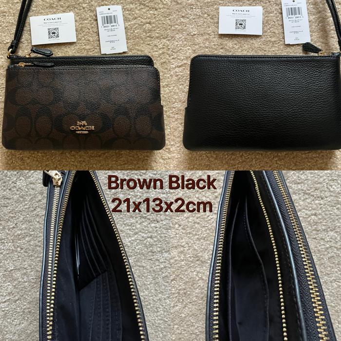 NWT Authentic Coach Double Zip Large Wristlet