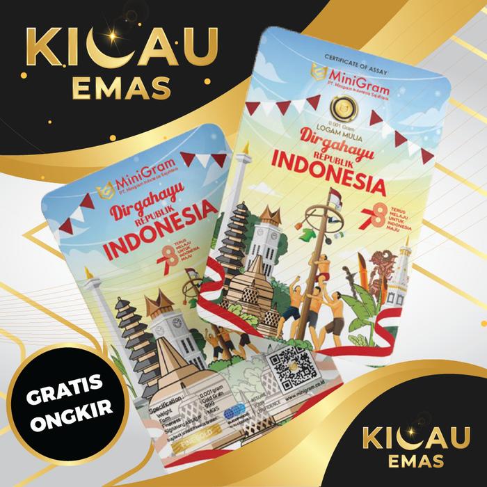 Minigram 0.005 Gram Kemerdekaan Gift Series Emas Batangan 24 Karat