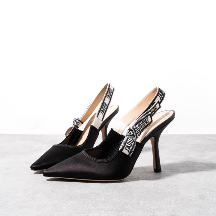 CHRISTIAN DIOR Jadior slingback pump 100mm satin Black