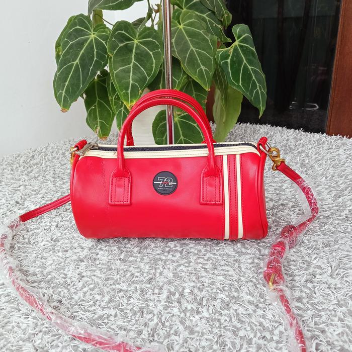 SECOND - TAS BRANDED - FILA - SLING BAG - MERAH - KULIT