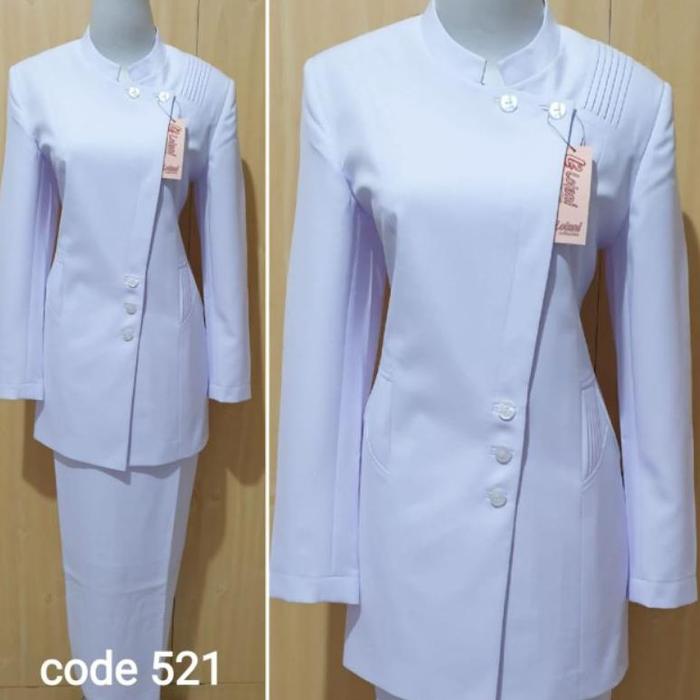 blazer kerja putih seragam perawat baju kerja lolani dan excelen
