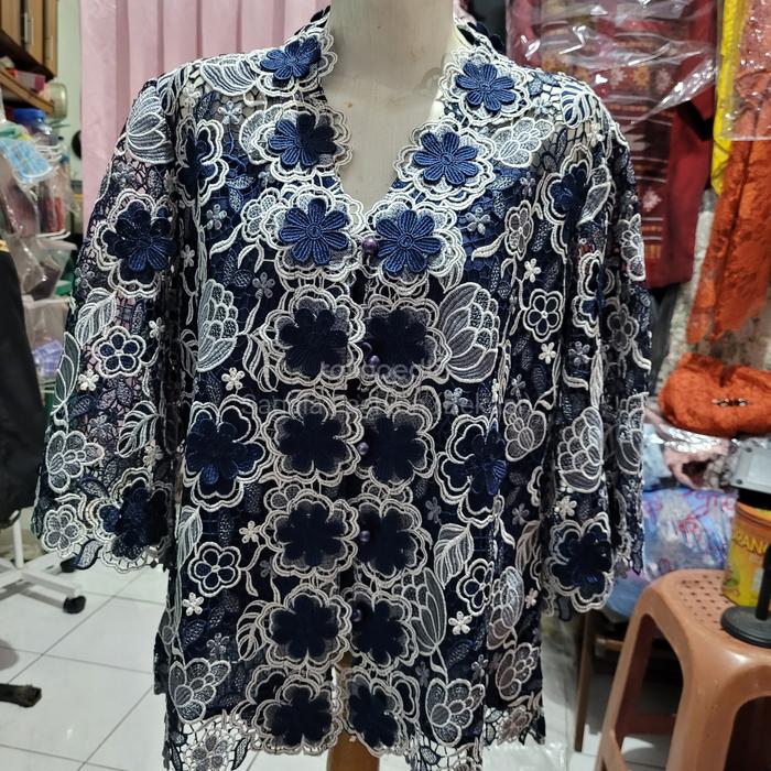 Kebaya Pink Butik Super model Bunga Kombinasi 2 Warna