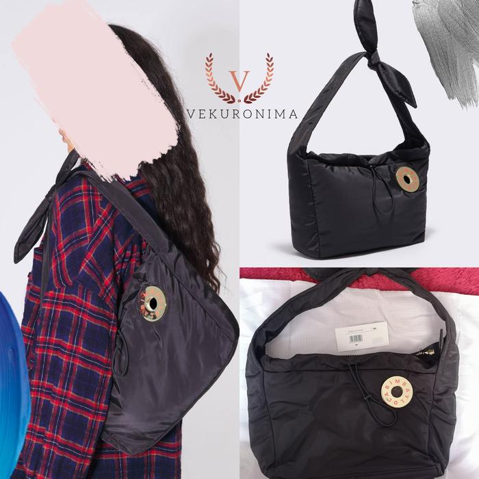 BimbaYLola* Large Nylon Hobo Bag / Bimba* Hobo  / BYL Hobo Black Large