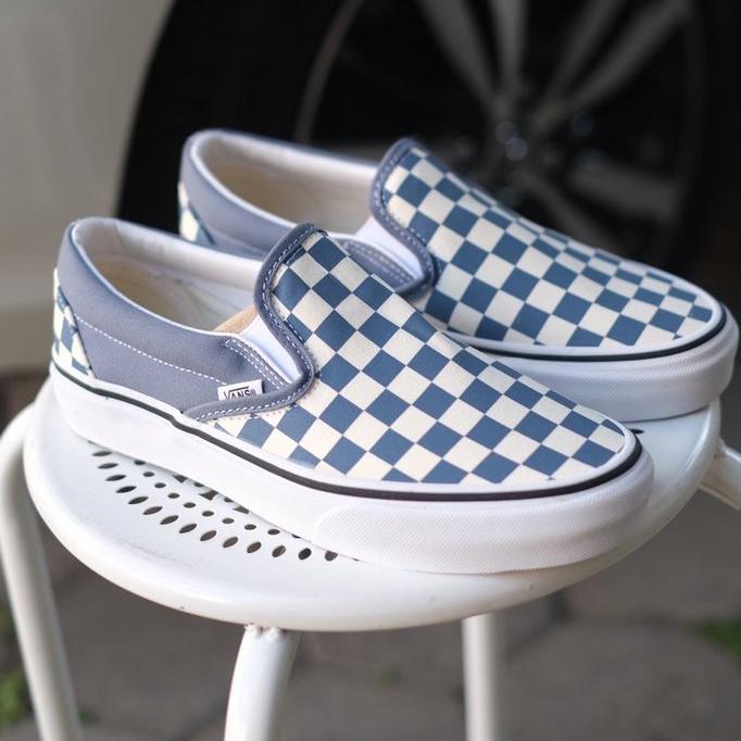 Vans Slip On Checkerboard Blue Mirage Original