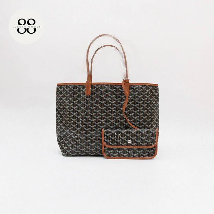 Goyard St. Louis PM Tote Black/Tan Bag Readystock