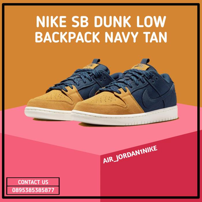 Sepatu Nike SB Dunk Low PRM 90S Backpack Navy Tan 100% Authentic