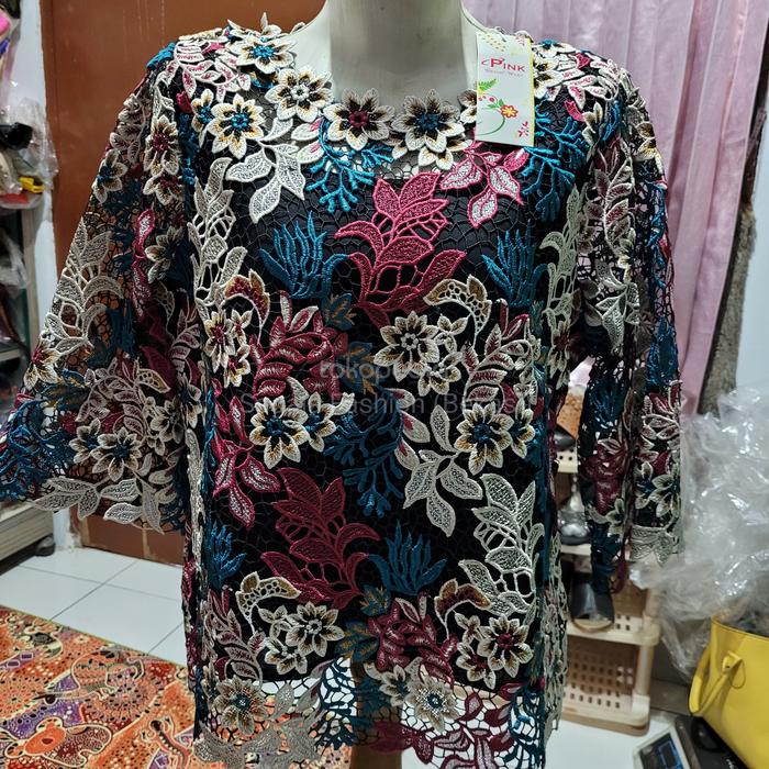 Kebaya merk Pink Butik Super model Bunga Timbul 3 warna