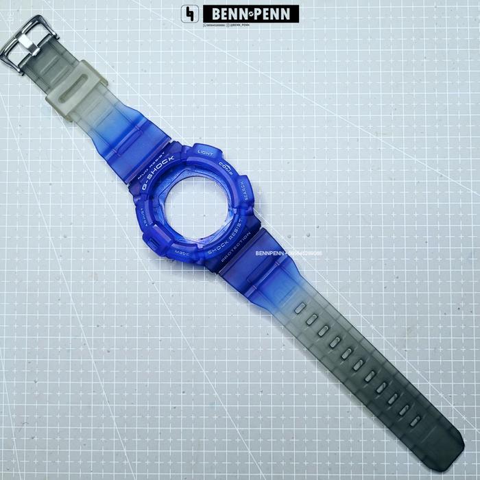 BNB G 9300 BLUE GRADATION GREY BEZEL STRAP JAM TANGAN CASIO G SHOCK