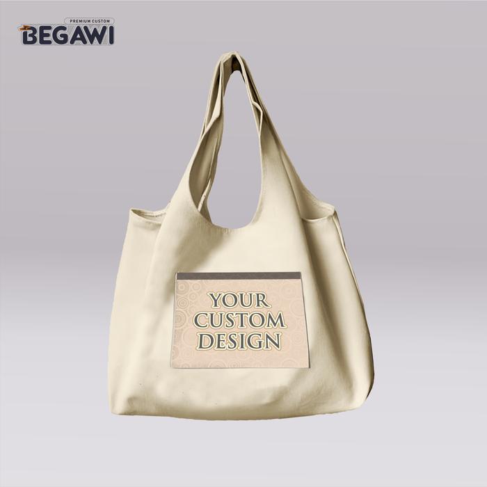 Tote Bag CUSTOM EXPRESS Goodie Bag Kanvas Besar Print Kain
