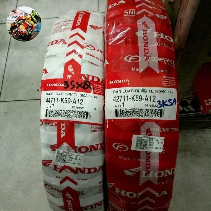 ban luar motor genio original honda sepasang depan belakang tubles
