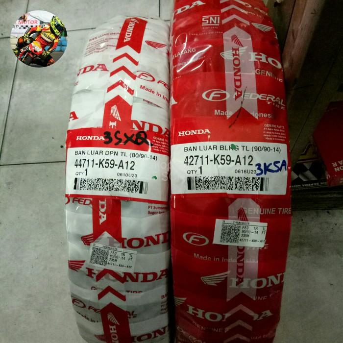 ban luar motor beat fi original honda sepasang depan belakang tubeless