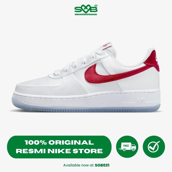 Sepatu Sneakers Nike Women AF1 '07 White/Varsity Red - DX6541-100