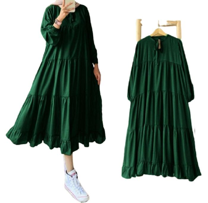 Isyana Midi Dress IjoBotol [Dress 0152] UKX