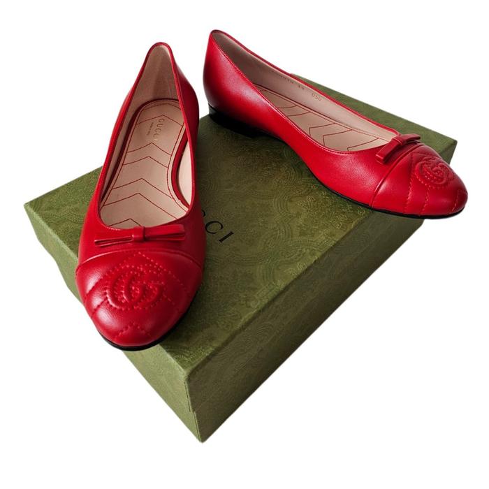 Sepatu Gucci Flat GG Red Original