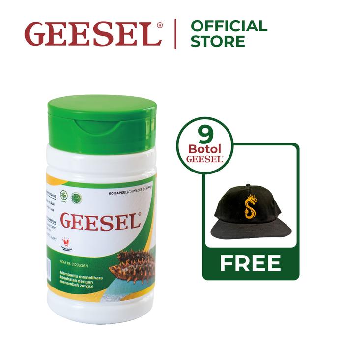 GEESEL Superfood Teripang @60 Kapsul Paket 9 + Free Topi Snapback