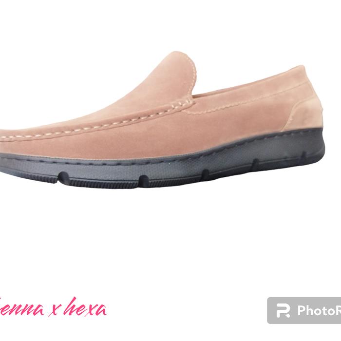 Sepatu Diorucci palmer slip on tan brown ukuran 42 white ASLI