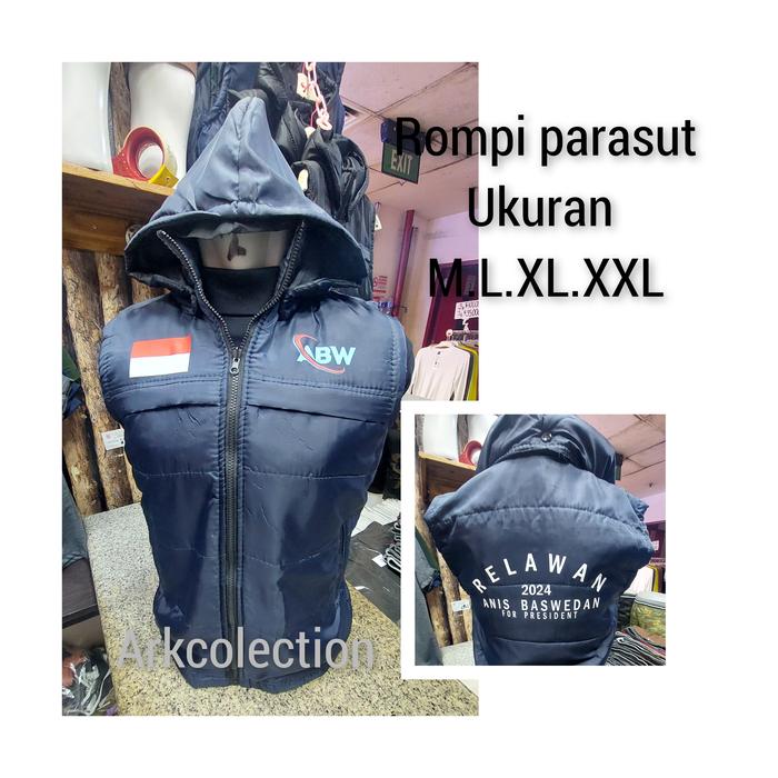 rimpi anis/rompi parasut/rompi pria/rompi relawan anis
