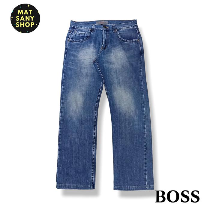 Celana Panjang Denim Blue Jeans Hj Hugo Boss Vintage Kasual Lawas