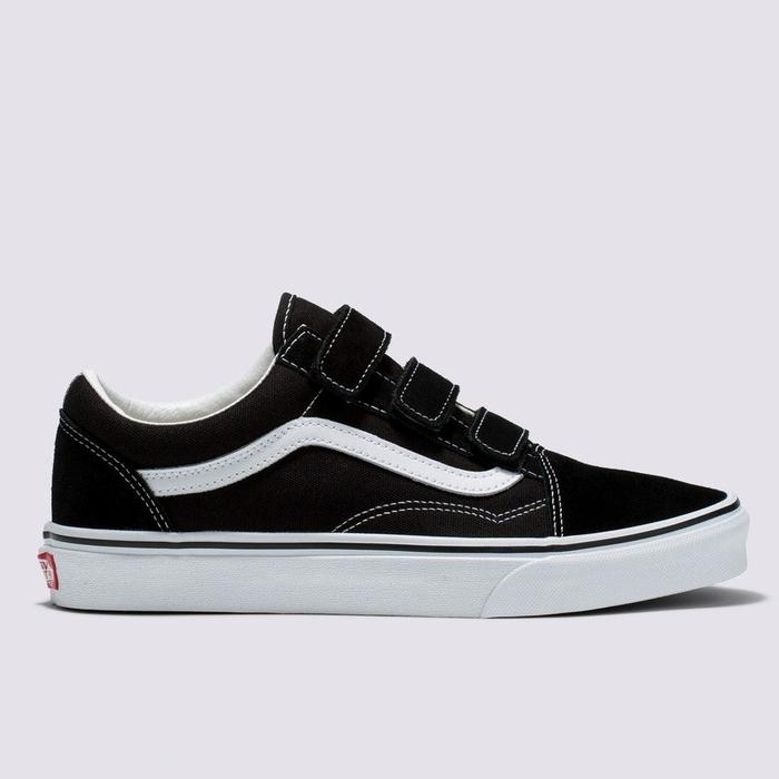Vans Old Skool Velcro Black True White ORIGINAL RESMI