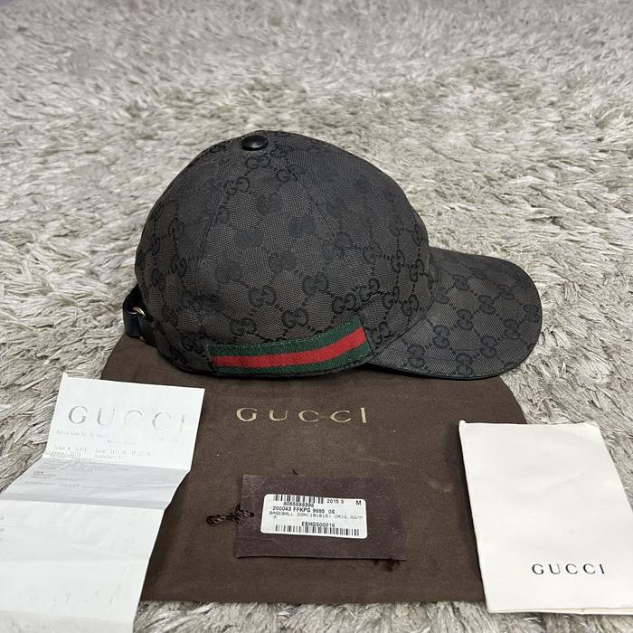 SIZE M GUCCI GG SUPREME BASEBALL CAP BLACK 100% AUTHENTIC GUARANTE