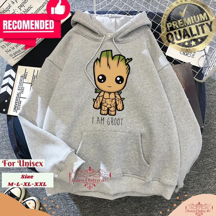 Hoodie Gambar Boneka Groot lego Avengers
