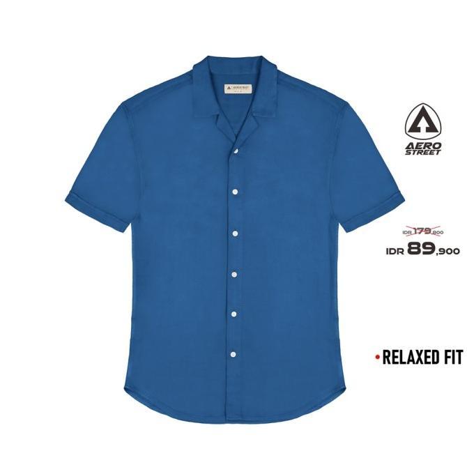 \\BEST SELLER// Aerostreet Kemeja Relaxed Fit Prussian Blue Hawai