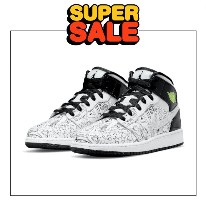 AIR JORDAN 1 MID SE DIY (GS) ORIGINAL SNEAKERS