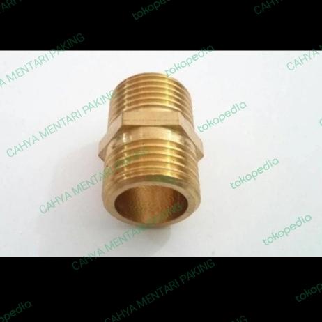 Double nepel 1/2"inch kuningan