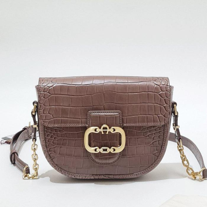 Tas wanita original - Aigner Celia Crossbody Bag Croco