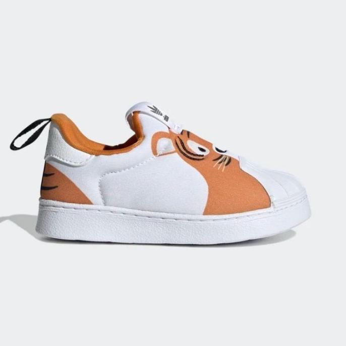 Adidas Superstar Kids 360 White Orange Cat Original