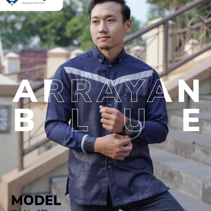 Baju Koko ARRAYAN / Kemko Dzikrayaat Terbaru ARRAYAN Hitam Biru