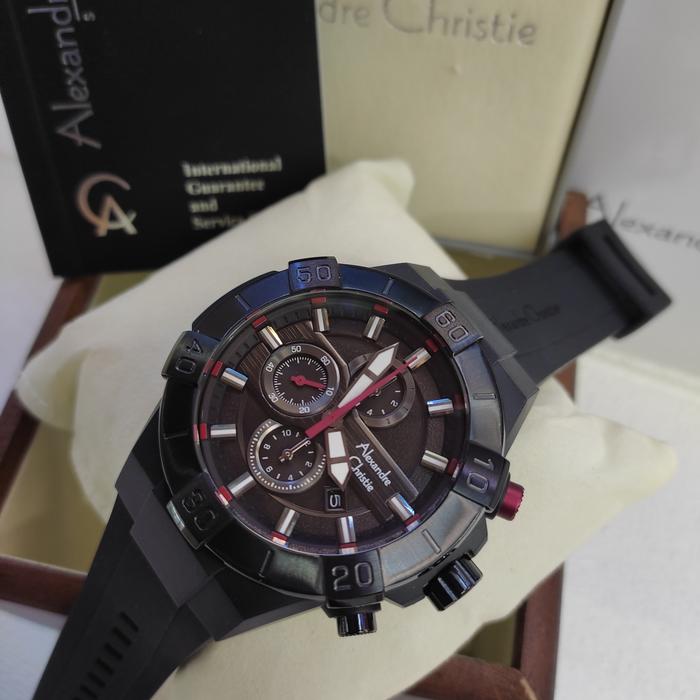 Jam PRIA ORIGINAL Alexandre Christie Ac 6649 MC Rubber All Stainless