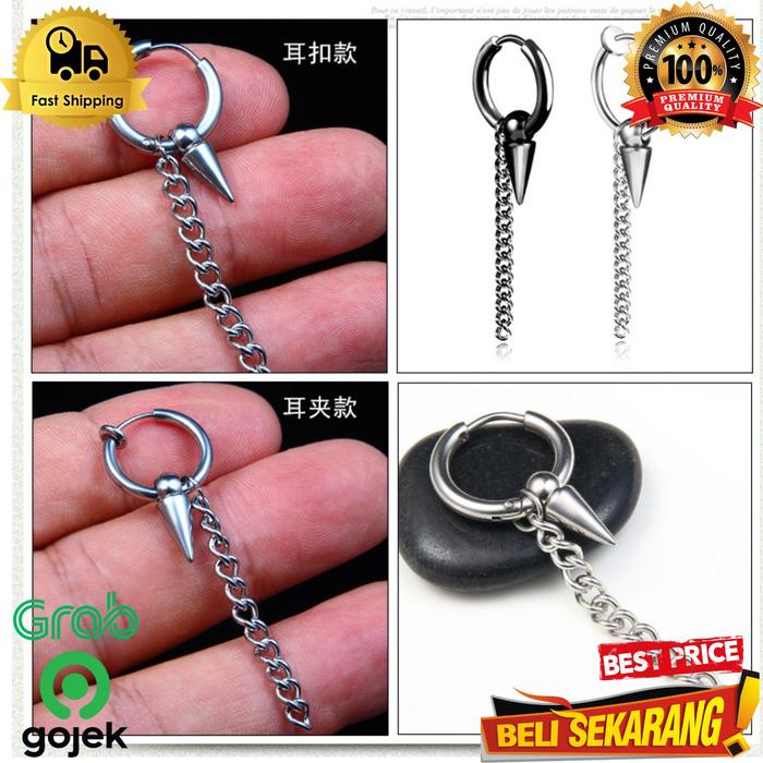 Anting Pria Jepit Tanpa Tindik Korea Anting Tindik Pria Panjang A259