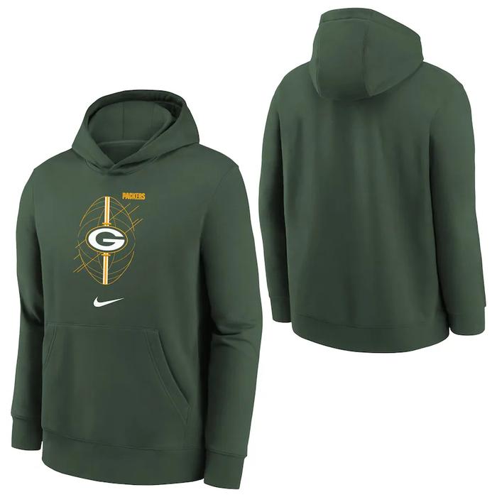 GREEN BAY PACKERS NIKE NFL TEAM ICON COTTON PULLOVER FLEECE HOODIE